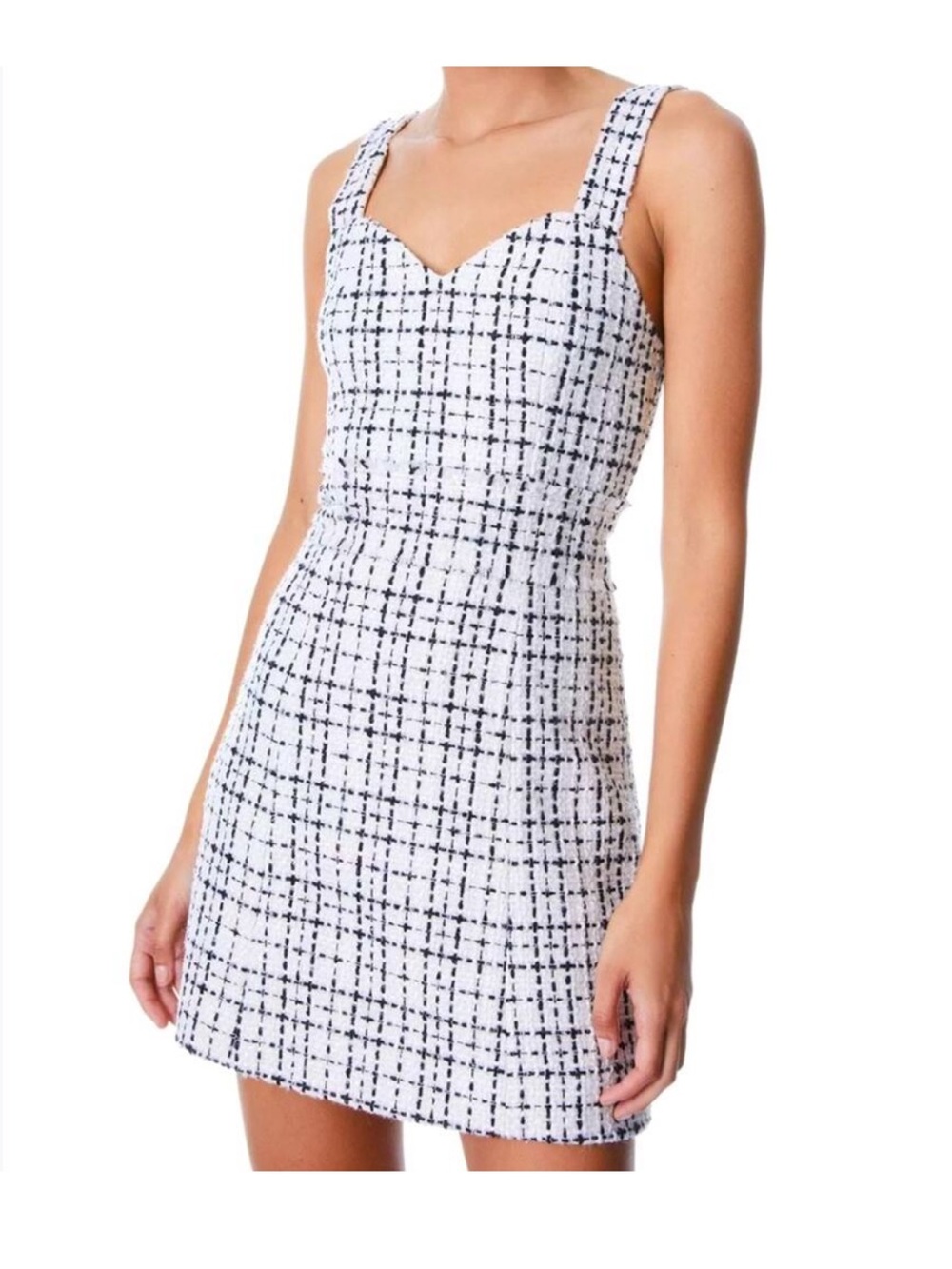 Alice + Olivia Decker Tweed Sweetheart Mini Dress size 0 cocktail